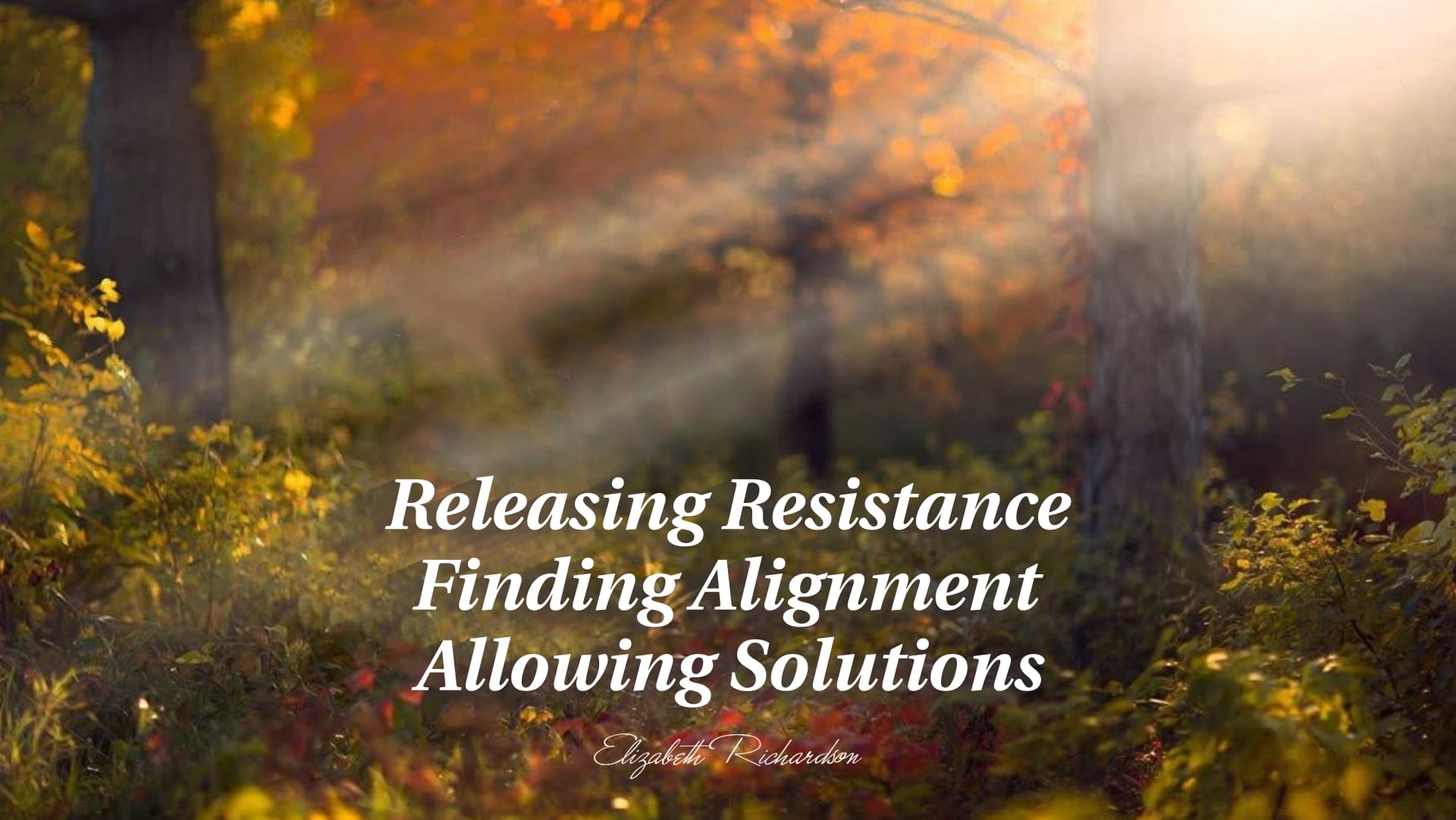 releasing resistance finding alignment allowing solutions poster